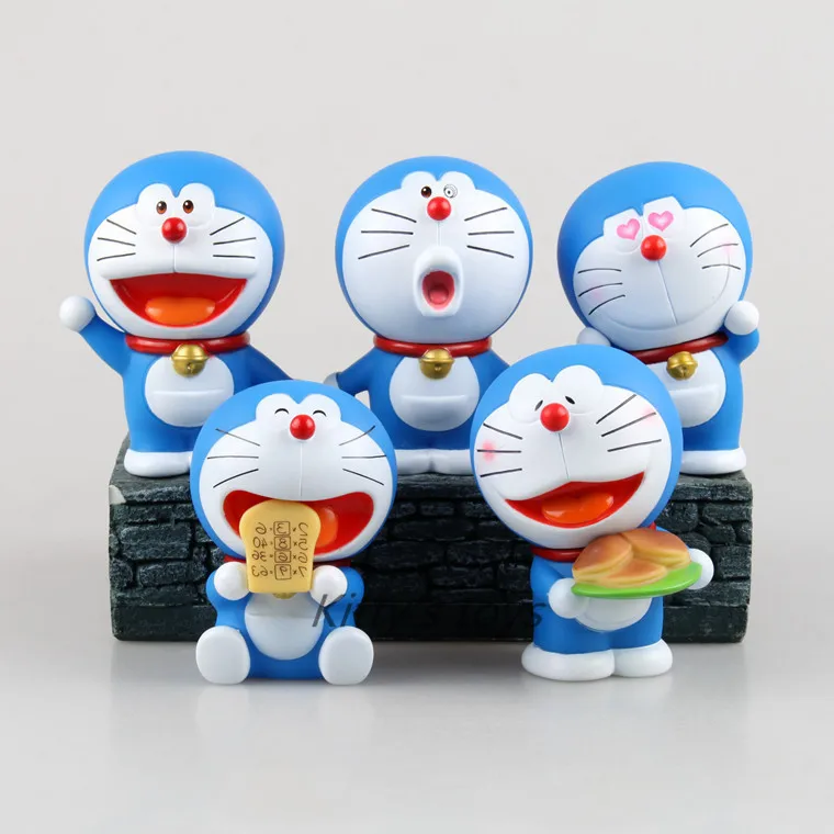 5 шт./компл. аниме мультфильм милый Doraemon Stand By Me 80 Юбилей ПВХ фигурку Коллекционная модель игрушки куклы дети подарок ka0454