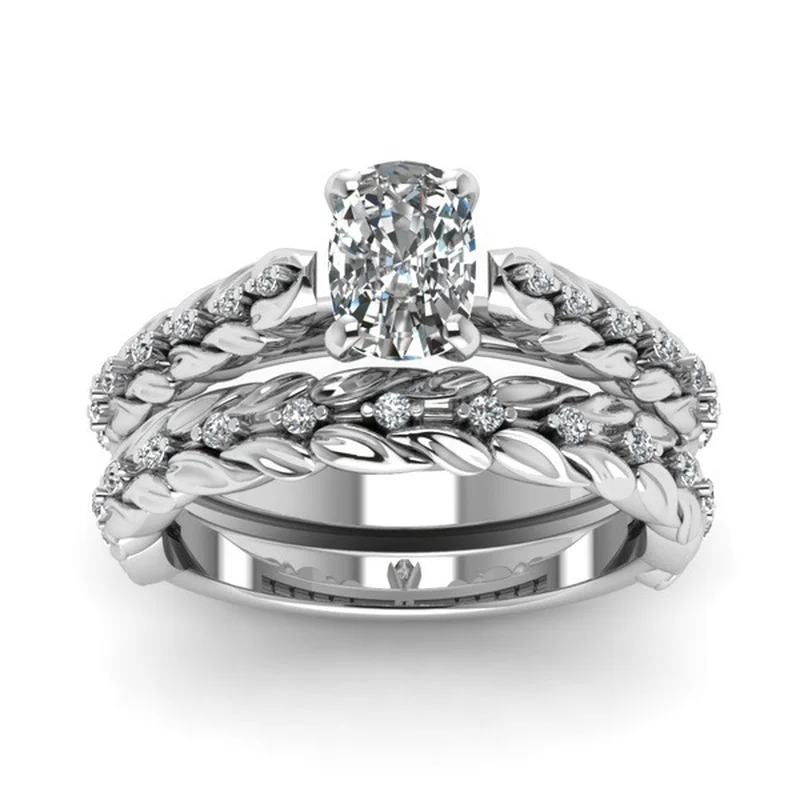 

Creative Powder Crystal Mosaic Pear-shaped Water Ring The Happy Princess Engagement Ring Jewelry