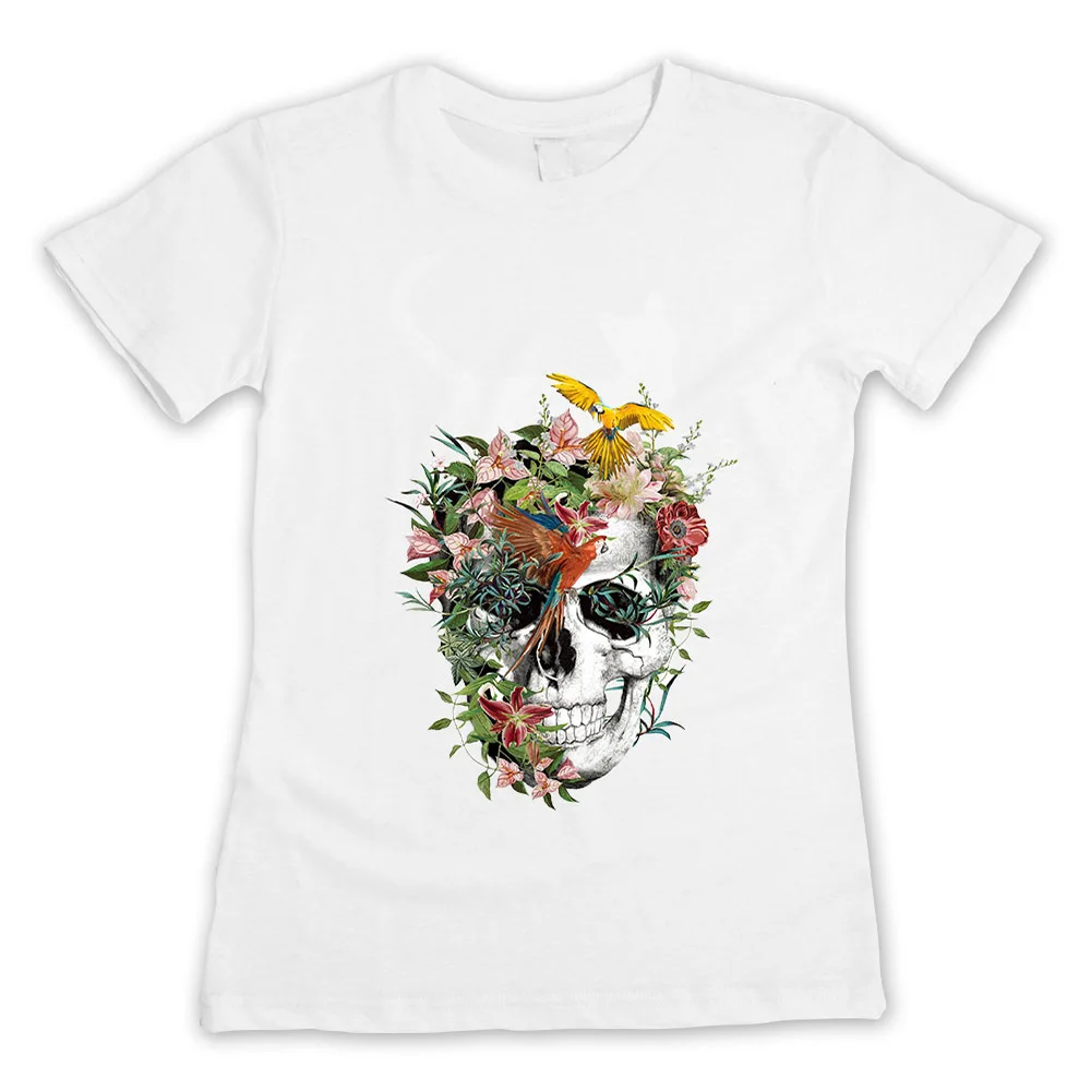 Цветок череп железная передача панк теплопередача ПВХ пластырь для одежды