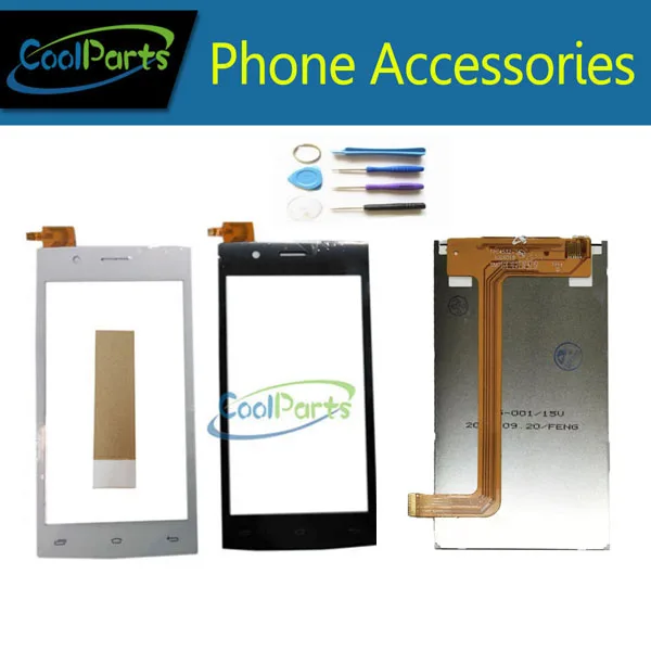 

1PC/Lot For FLY FS 451 FS451 LCD Display Screen +Touch Screen Digitizer Black White Color Replacement Part With Tape&Tool