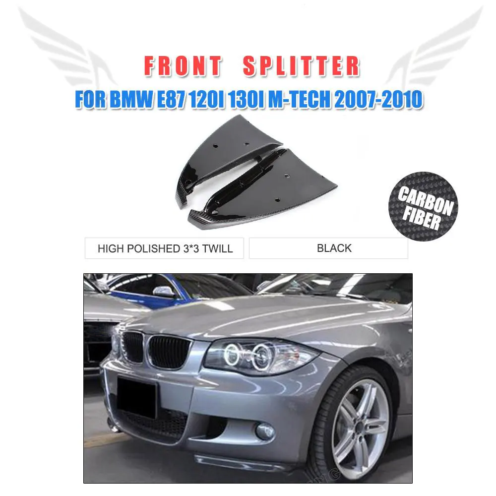 Углеродного волокна/FRP Неокрашенный автомобильный бампер передний бампер разветвители для хэтчбеков BMW серий 1 E87 M Tech M Sport бампер 07-10 2 шт./компл