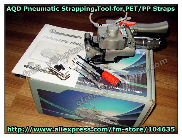 AQD-19 переносной пневматический полиэтиленовый обвязочный инструмент, ручной обвязочный инструмент для 13-19 мм PP и пластиковый ремешок