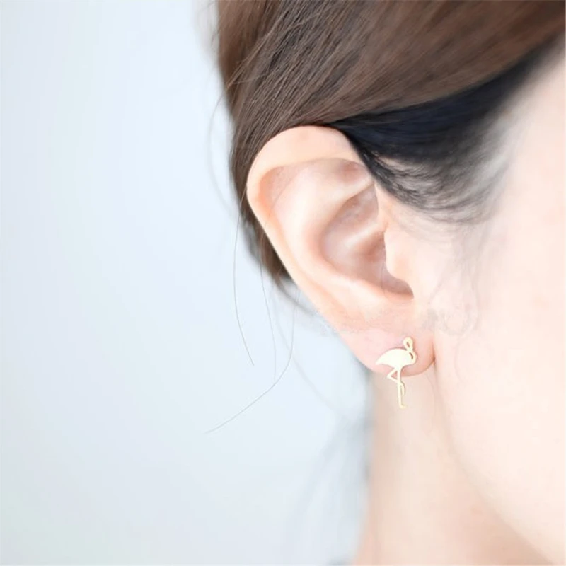 

Personality Flamingo Animal Earrings Jewelry Elegant Temperament Female Earrings Dainty Gold/Silver Plated Flamingo Jewelry