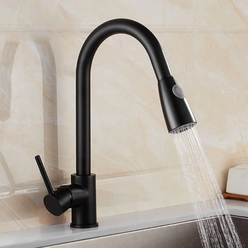 1PCS Copper Kitchen Faucet Sink Hot and Cold Rotatable Black Faucet Household Kitchen Sink Accessories 1PCS Copper Kitchen Faucet Sink Hot and Cold Rotatable Black Faucet Household Kitchen Sink Accessories