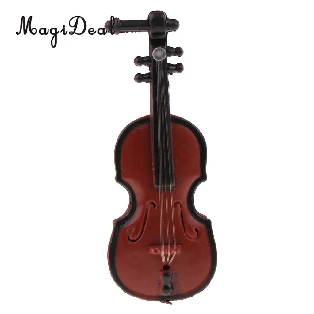 MagiDeal 1/12 Scale Dollhouse Miniature Musical Instrument Plastic Violin Model Figures Display Decor Acc for Dolls Home Office