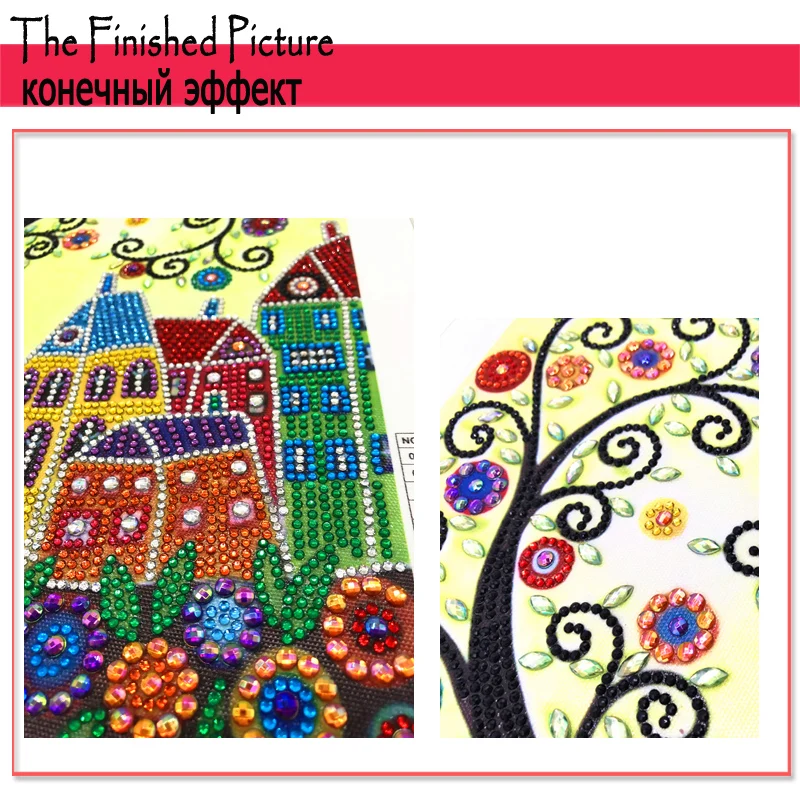 RUBOS DIY Diamond Embroidery House Abstract Art Religion Diamond Painting Mosaic Scenery 5D Big Bead Pearl 3D Crystal Glass Sale (11)