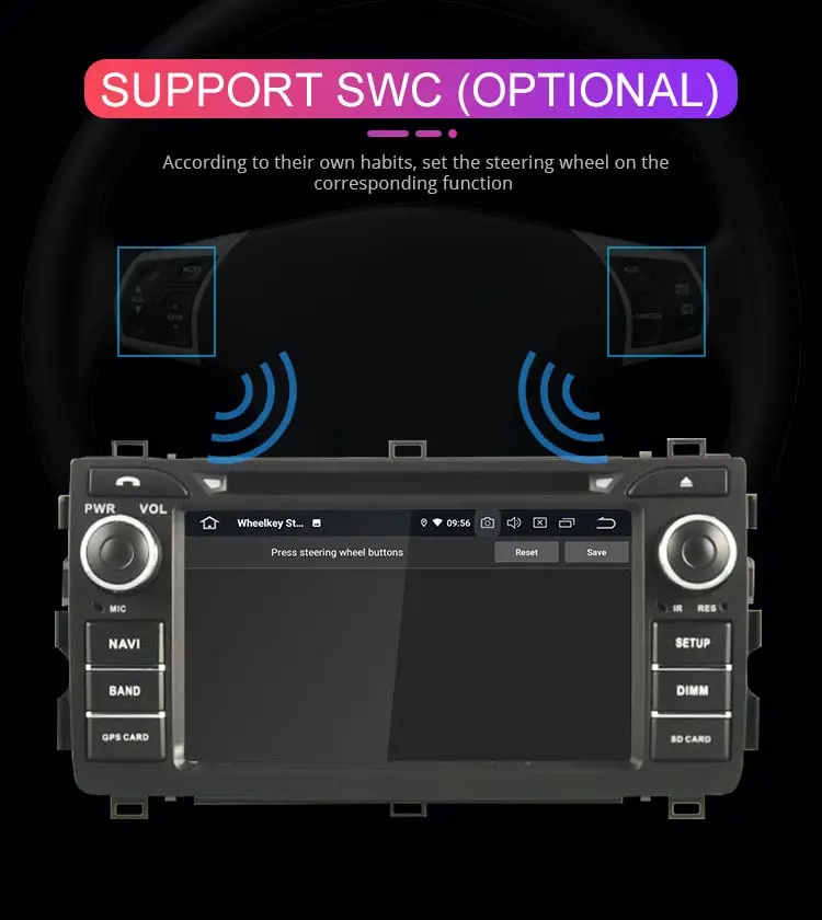 Cheap Besina Android 9.0 Car DVD Player For TOYOTA AURIS 2013 2014 2015 Multimedia GPS Navigation Stereo 2 Din Car Radio WIFI Canbus 12