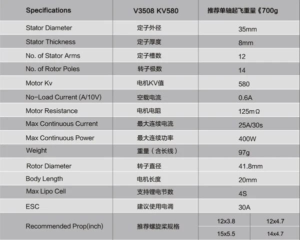 SUNNYSKY V3508-580kv Outrunner Brushless Motor for Multi-rotor (5)