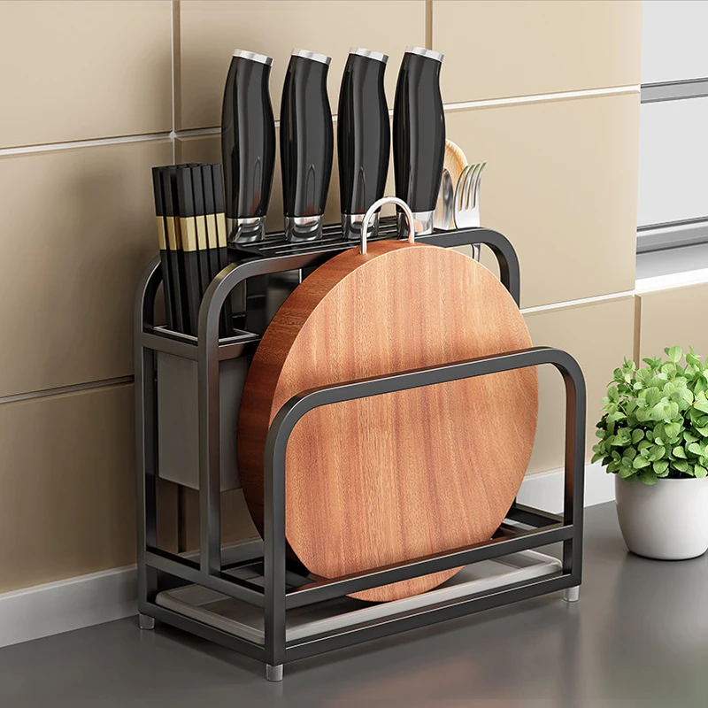 

Stainless Steel Knife Holder Cutter Storage Rack Kitchen Racks Cutting Board Frame Combination Knife Holder Kitchen Accessories