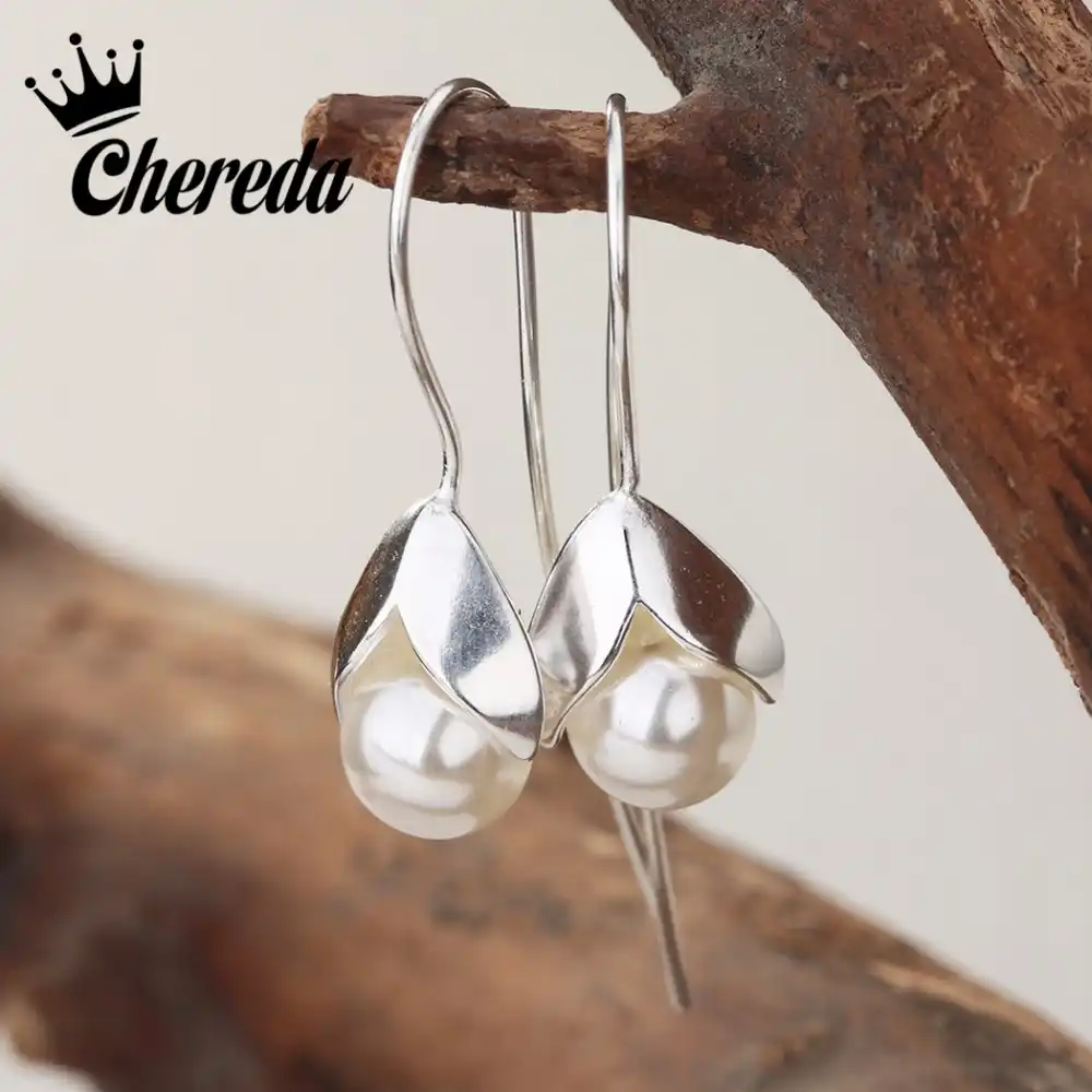 Chereda классические серьги-капли пресноводные жемчужные серьги белое подлинное натуральное жемчужное украшение для женщин