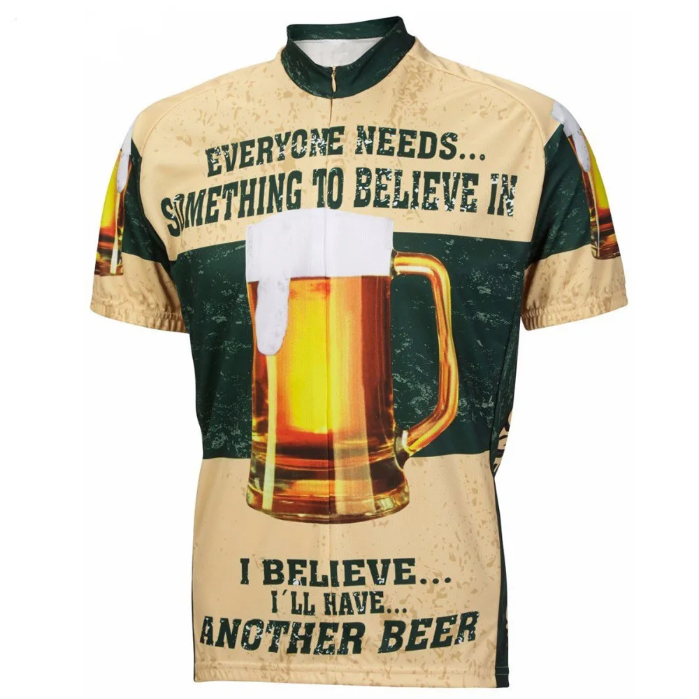 Men Beer Cycling Jerseys Short Sleeved Classic Bicycling Clothes 10 Style Summer bike wear MTB cycling shirt,cycling jerseys set