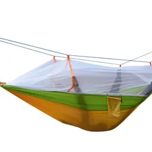 Двойной гамак с москитной сеткой кемпинг выживания гамак с сеткой от насекомых парашют ткань портативный гамак 260*140 см