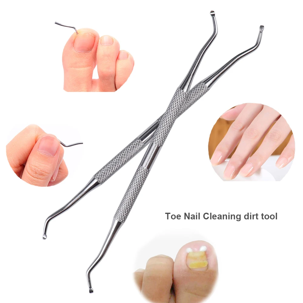 

1Pcs Professional Ingrown Toe Nail Lifter Correction Double head Nail File Tool Foot Nail Care Hook dirt Cleaning Spoon Manicure