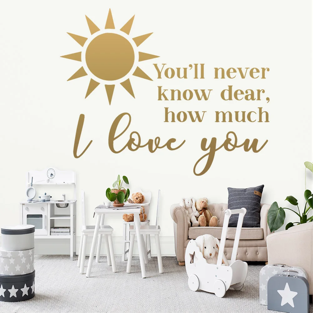 

Modern I love you sun Wall Stickers Self Adhesive Art Wallpaper Living Room Children Room Sticker Home Decor muursticker