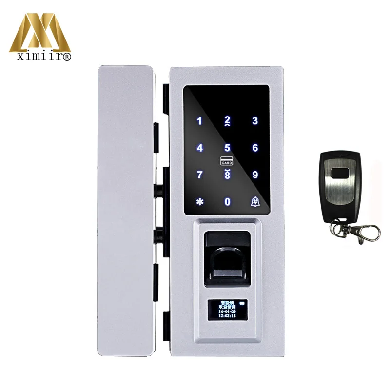 Glass Door Lock Keyless Electric Fingerprint Lock XM Q1 With Remote Controller Smart Fingerprint