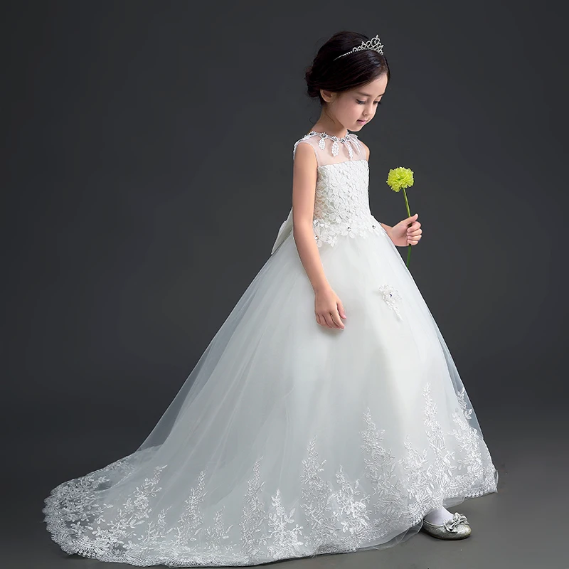 Luxury Long Cute Lace Pierced Embroidery Kids Dress For Girls Sweet Prom Party Flower Girls Dress For Wedding Fashion 2017 P60 Luxury Long Cute Lace Pierced Embroidery Kids Dress For Girls Sweet Prom Party Flower Girls Dress For Wedding Fashion 2017 P60