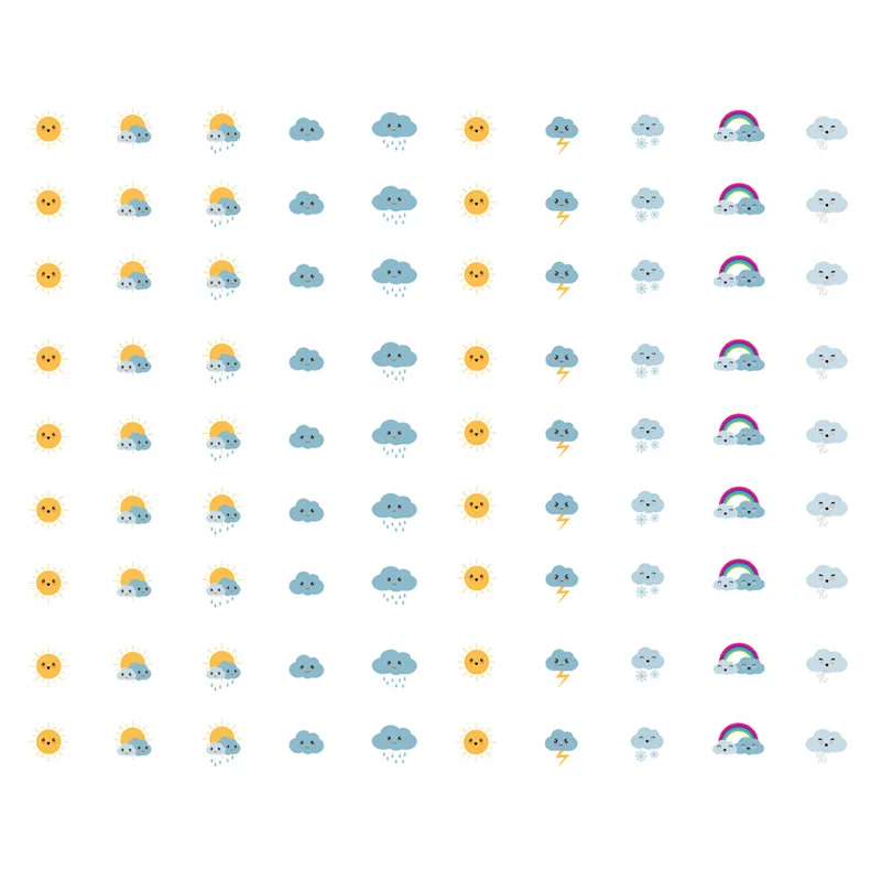 1 шт. наклейки с логотипом для лица и погоды в Корейском стиле, декоративные наклейки для стола, органайзер, школьные принадлежности, офисные аксессуары