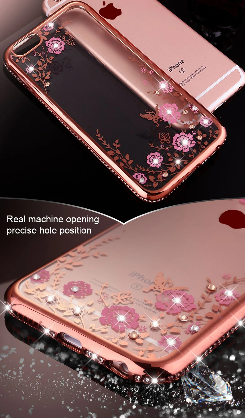 For Iphone 7 Case Iphone XS Max Case 8plus 7plus 6S 6Plus Luxury Brand Plating Diamond Clear Back Cover For Iphone X Case XRDescription: