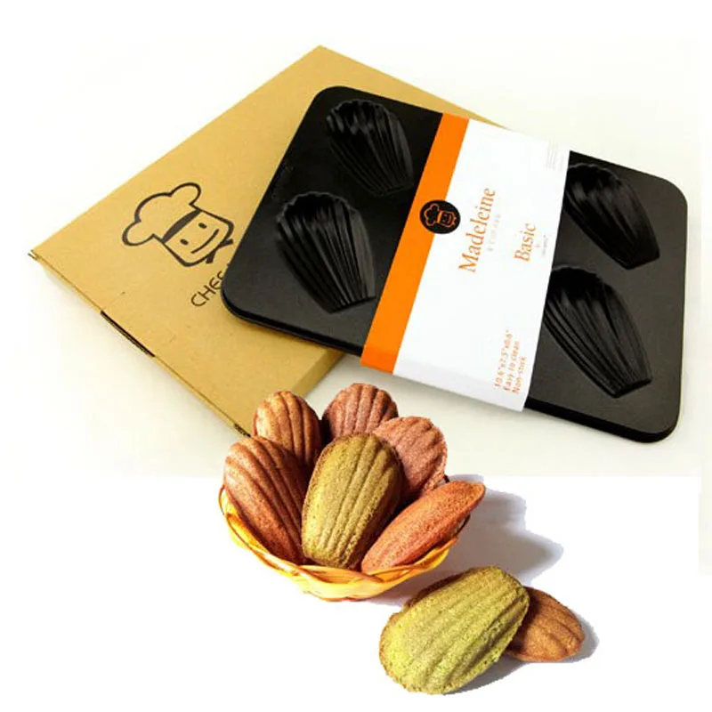 Madeleine Cake Mold 6 Cups Nonstick Shell Cake Molds Baking Pan