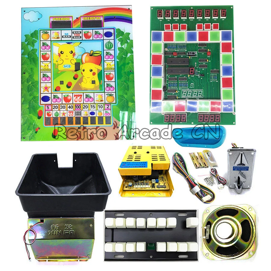 Mario Game DIY full kit with motherboard and hopper keyboard coin acceptor for Arcade Casino Slot Game Machine