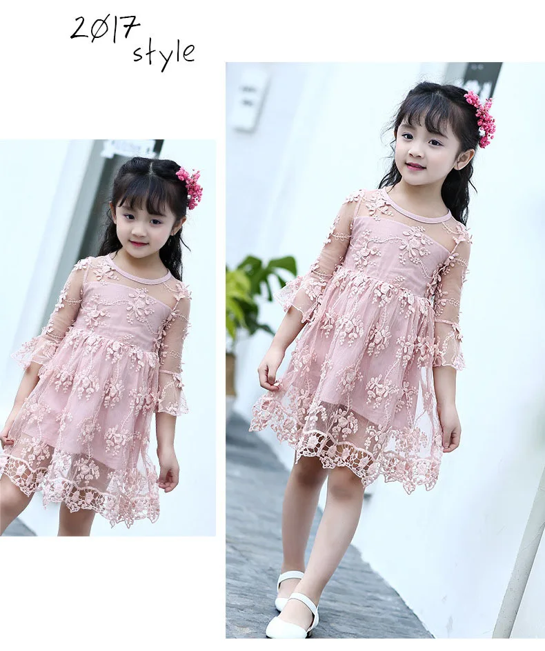 lace crochet flowers baby big girls summer dress Children clothing for 2 4 6 8 10 12 11 13 years flare sleeve kids beautiful girls dresses 3 4 5 6 7 8 9 10 11 12 13 14 years big girls mid long wgite pink purple summer dress for kids girls  ( (15)