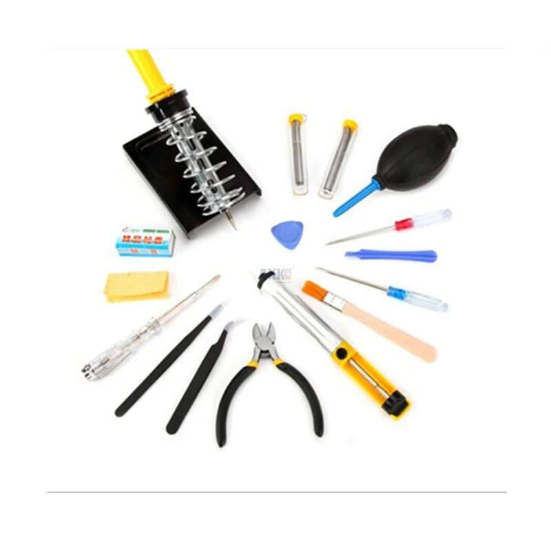 

High quality 0319 17 pieces of electric iron set portable canvas bag electronic electrician welding repair toolx Z0103