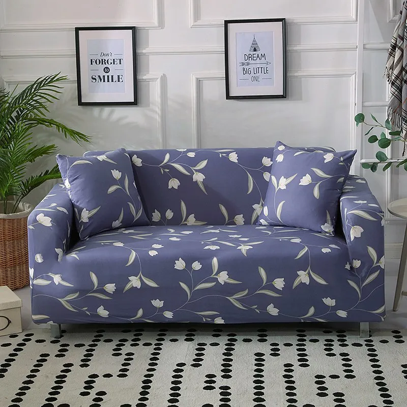 Набор для дивана, мебель для гостиной, 1 шт., универсальный чехол для дивана, чехлы для дивана с зелеными звездами, Защитные чехлы для дивана с защитой от грязи - Цвет: Dark Blue-Gray