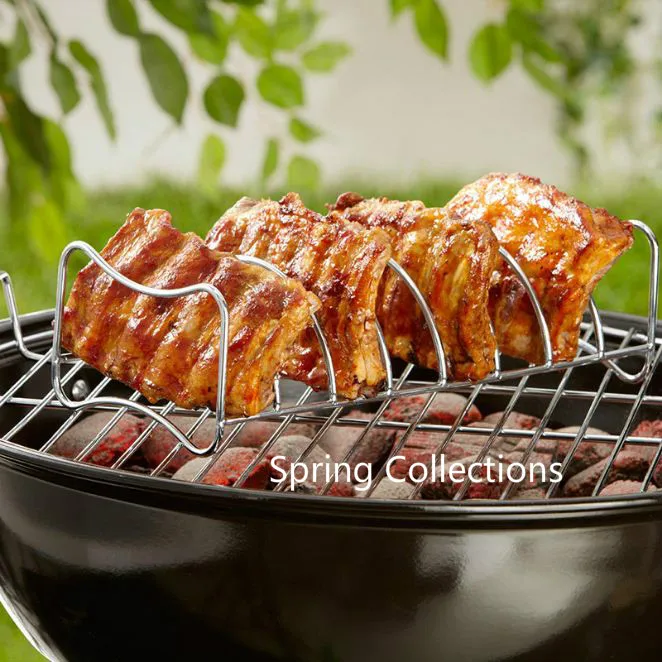 36*20*12cm Non Stick Stainless Steel BBQ Tools Steak Holders Rack Grill