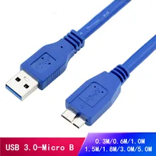 0,3 м-5,0 м USB 3,0 папа A к Micro B кабель Шнур адаптер конвертер для внешнего жесткого диска HDD высокая скорость