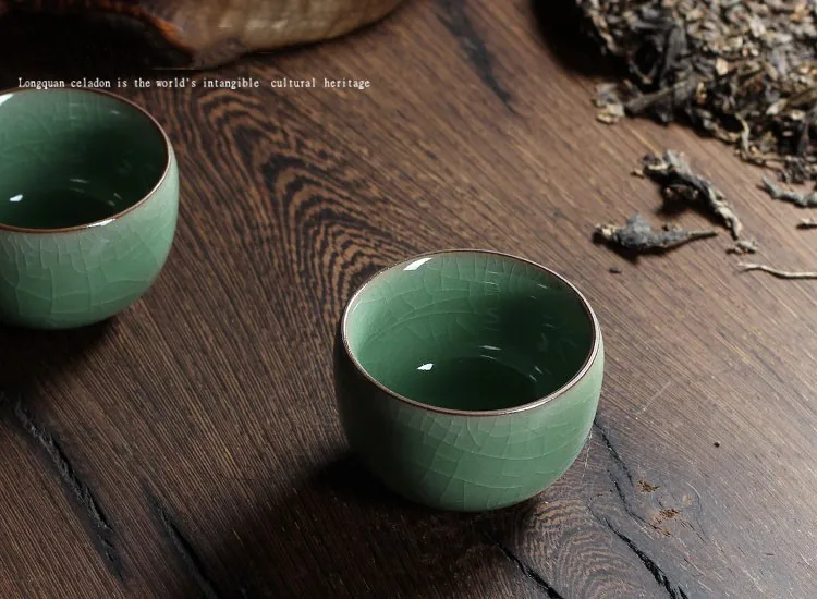 1 шт. фарфоровая чашка, шесть цветов, Китайский Longquan Celadon Gaiwan, чайные чашки, чаша, Китай, Celadon Crackle, чайный набор, чайный набор, 120 мл