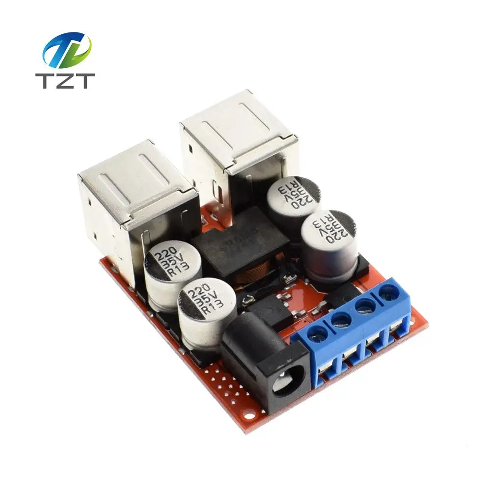 

1PCS DC-DC vehicle charging module 8V-35V 5V 8A power supply depressurization module 4 port USB output mobile charger