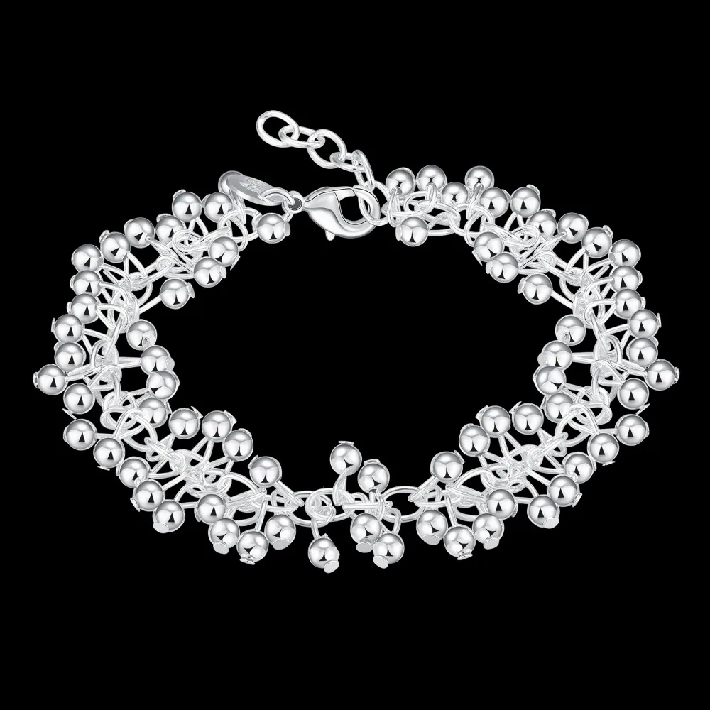 

LJ&OMR New Promotion Fashion silver Beads chain bracelet women children best gift cute design Factory Price jewelry