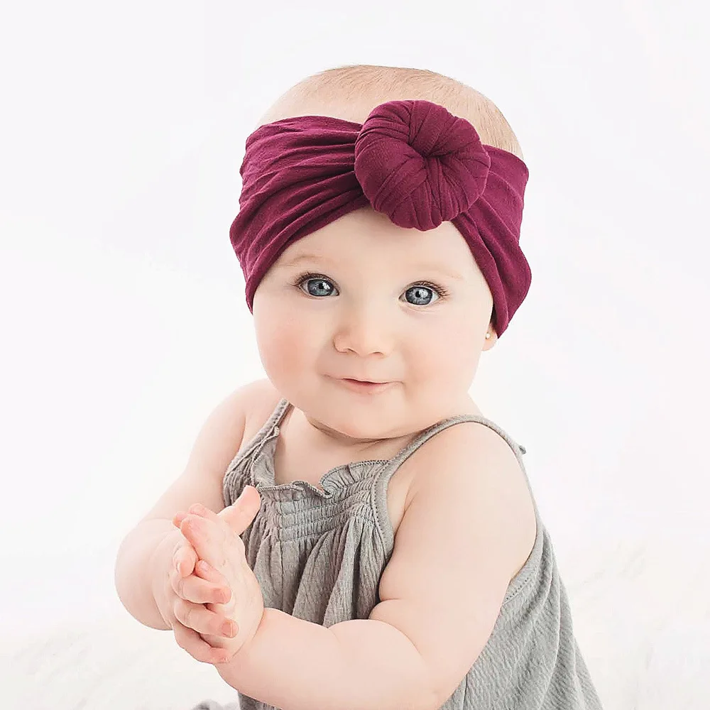 

2019 NEW Nylon Donut Baby Headband turban Elastic Hair Bands Kids Birthday Party Gifts Hair Accessories