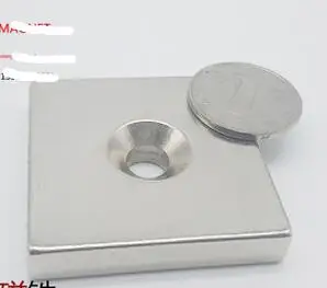 

5pcs/lot NdFeB Fix Magnet 50x50x10 mm with M8 Screw Countersunk Hole Block Neodymium Rare Earth Permanent Magnet