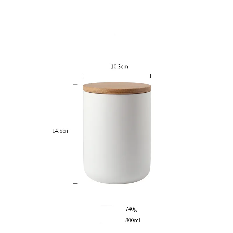 Новая керамическая банка для хранения с деревянной крышкой для кухни, еды, кофе, чая, хранения приправ, Герметичная Бутылка для хранения, различные варианты размеров - Цвет: 5