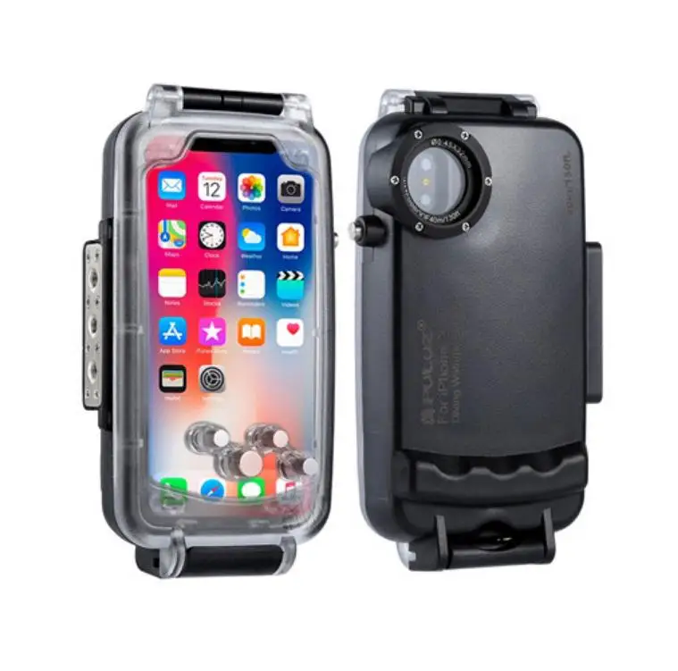 

None PULUZ for iPhone XS / X/XSMAX/XR 40m/130ft Diving Photo Video Phone Protective Case