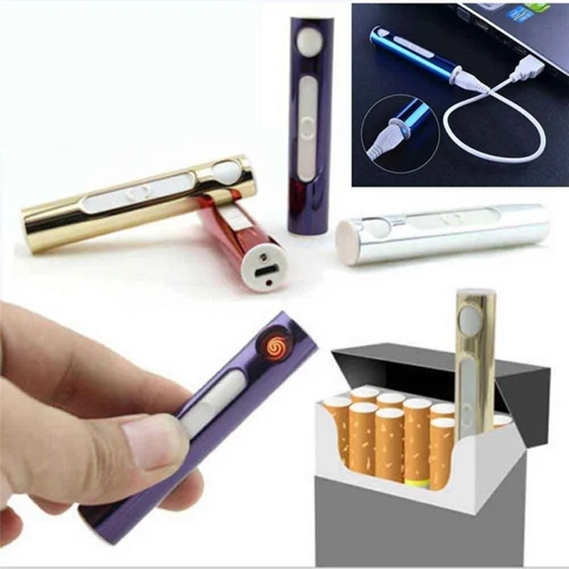Portable Mini Usb Lighter Windproof Electric Lighter Rechargeable