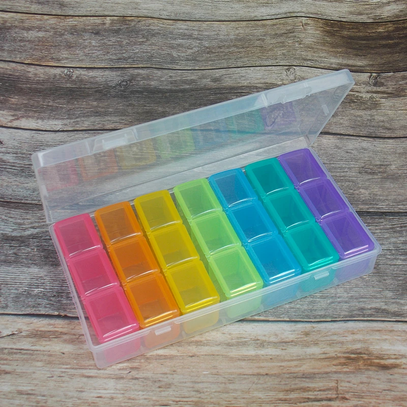 

Portable 21 Grids Detachable Electrician DIY Tool Box Case Rhinestone Beads Nails Nuts Jewelry Display Organizer Storage Box