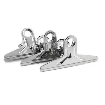 

3 Pieces Office Home Spring Loaded Stainless Steel Paper File Clips