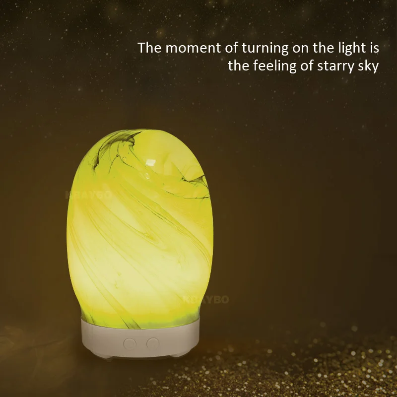 

LED Light Lamp with 100ML Air Humidifier Oil Diffuser Aromatherapy Ultrasonic Essential Glass Aroma Cool Mist Home
