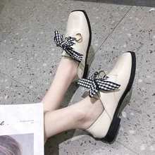 Cremulen Women Fashion Shoes Spring Autumn Patent Leather Elegant Low Slip on Footwear Female Thick Heel shoes for madam party 2018 spring low heel casual shoes patent leather loafers british style fashion slip on shoes 3cm