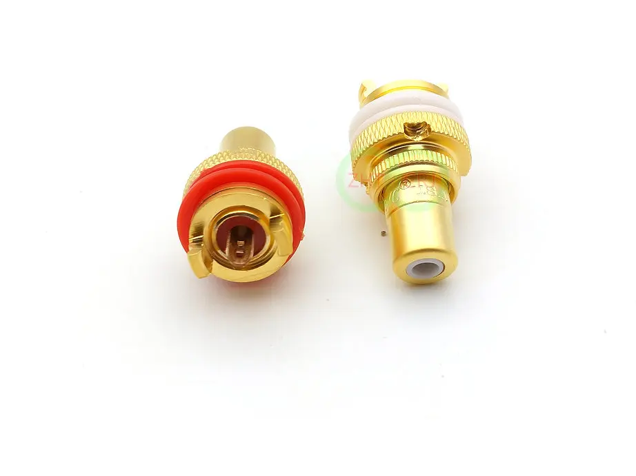 Banhado a Ouro Montagem do Painel Par de Superfície Pces Conector Soquete um Mate 100 Rca 5 Renovação da Casa