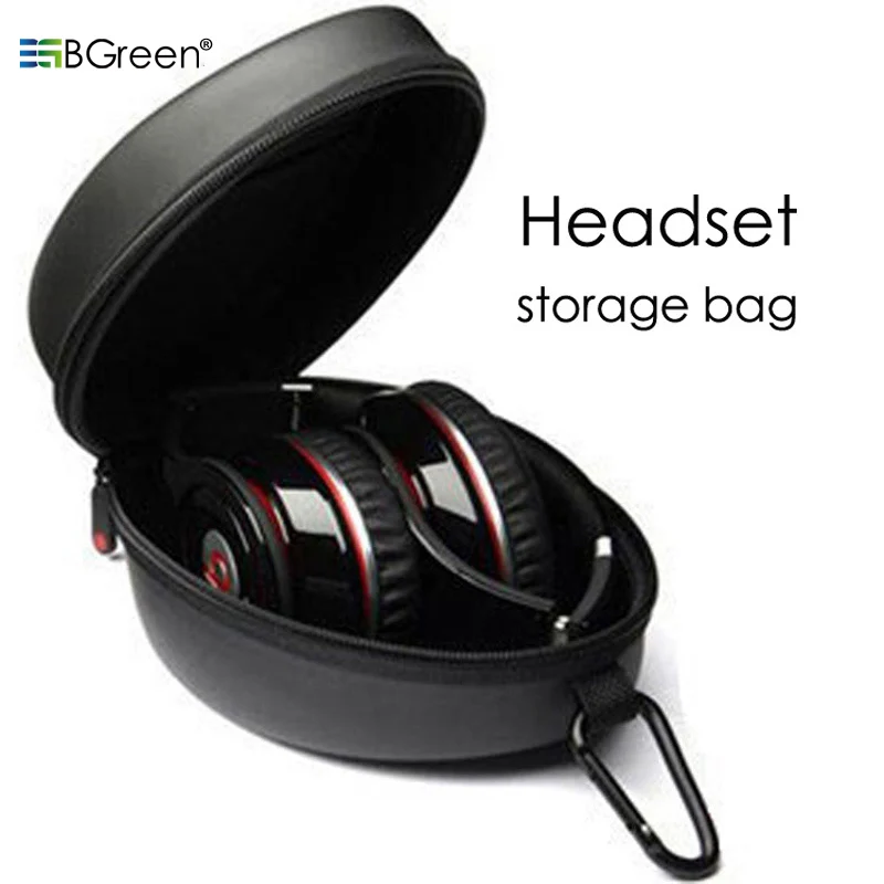 

BGreen Headphone Box Hard Case Earphone Earbuds Zipper Bag USB Cable SD Card Trinket Storage Carrying Pouch EVA Shockproof