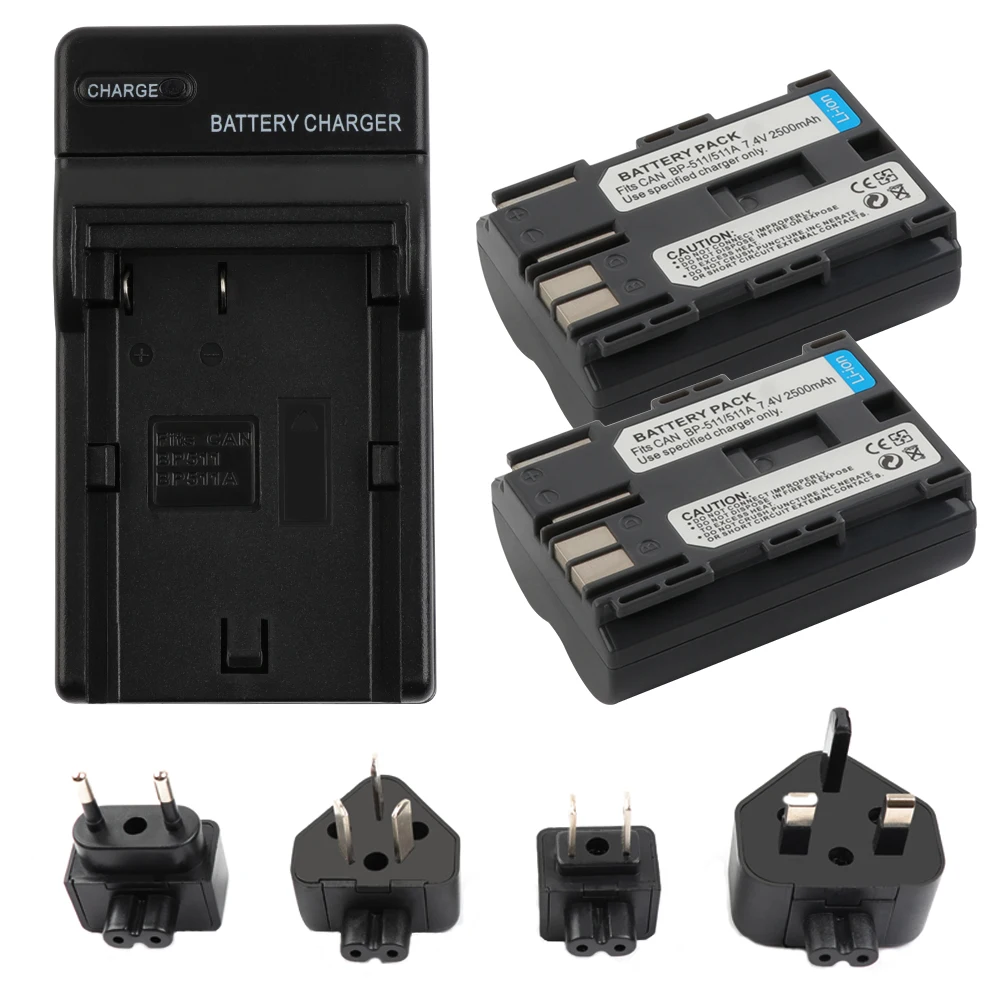 

RP 2500mAh BP-511 BP-511A BP 511A for Camera Battery BP511 BP 511 For Canon EOS 40D 300D 5D 20D 30D 50D 10D D60 G6 L10