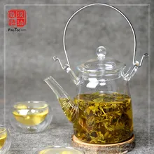 300 мл термостойкий стеклянный чайник+ 50 г жасминовый чай Дракон Жемчуг Цветочный чай Китайский Стальной заварочный чайник