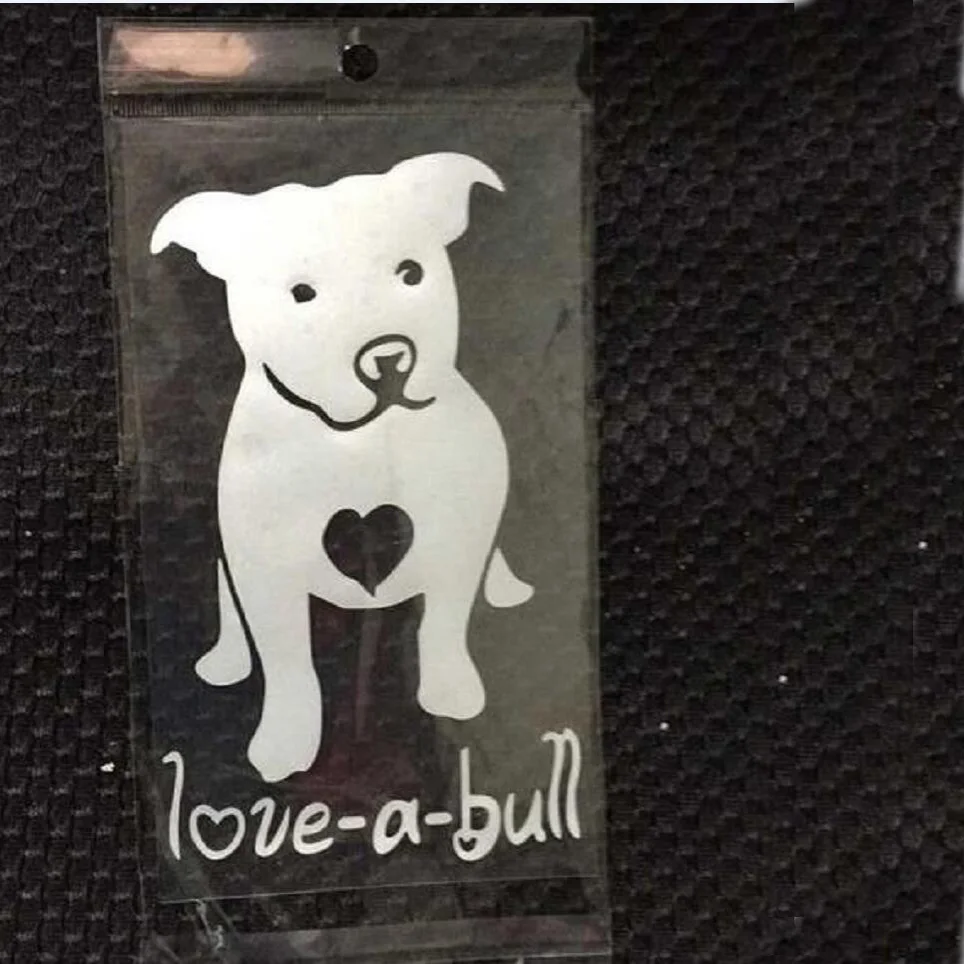 

(20 pieces /lot) Wholesale Vinyl love a bull stickers for car auto Laptop Rescue Dog Heart Decal Car-styling
