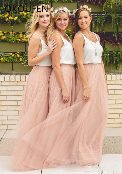 2017 Hot Sale Cheap Underskirt Bridesmaid Dresses Tulle Skirt Blush Prom Dresses Bridesmaid Maxi Skirt Evening Party Gowns=