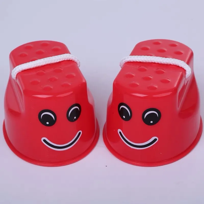 Jaycreer 1 пaрa дeтских детская физической подготовки Пластик баланс игрушки Прогулки ходули для прыжков, игрушки для улицы - Цвет: Red