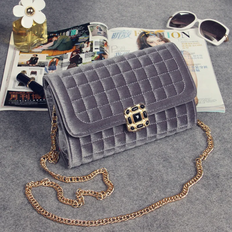

veevanv  2015 winter Europe new suede diamond chain bag Xiaoxiang wind bag small bag shoulder bag