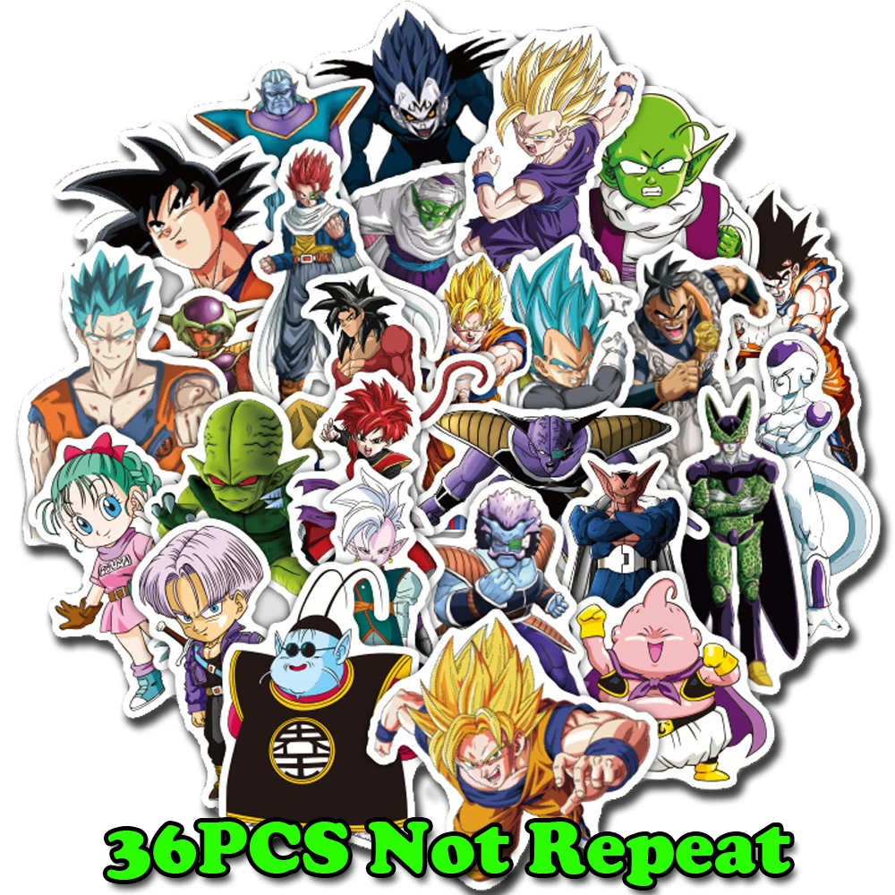 36 шт. аниме Dragon Ball наклейки Супер Saiyan Goku ПВХ наклейка для автомобиля ноутбука